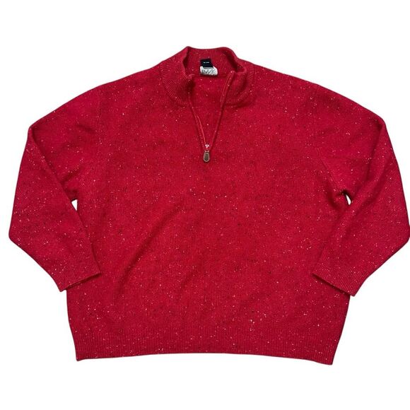 Jos. A. Bank Other - JOS A BANK Men’s 1/4 Zip Red Lambs’ Wool Pullover Size XXL